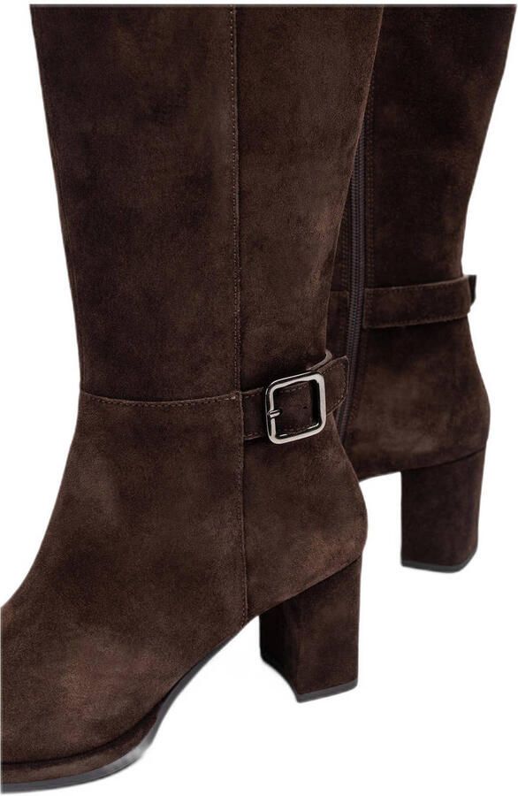 UNISA Hoge Laarzen Dames Lebrun Maat: 38 Materiaal: Suède Kleur: Bruin - Foto 3