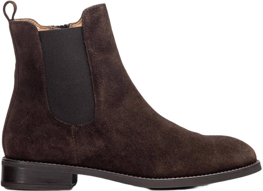 Unisa leren enkelboots donkerbruin