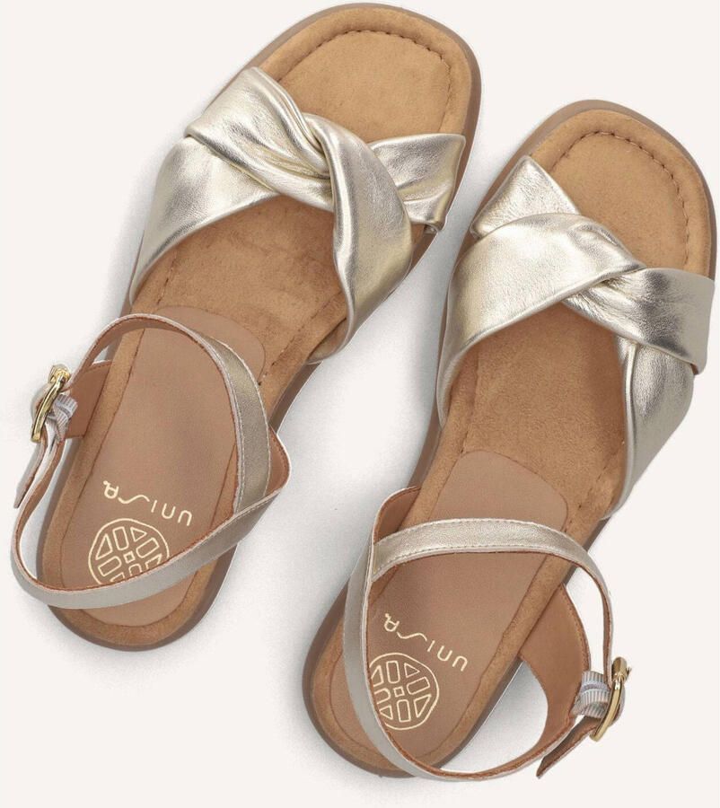 Unisa Dames Platte sandalen Cambel Goudkleurig Leer Platte zool - Foto 6