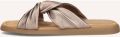 UNISA Teenslippers Dames Camby Leatherlook Bronskleurig - Bronskleurig