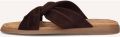UNISA Teenslippers Dames Camby Suèdelook Bruin - Donkerbruin