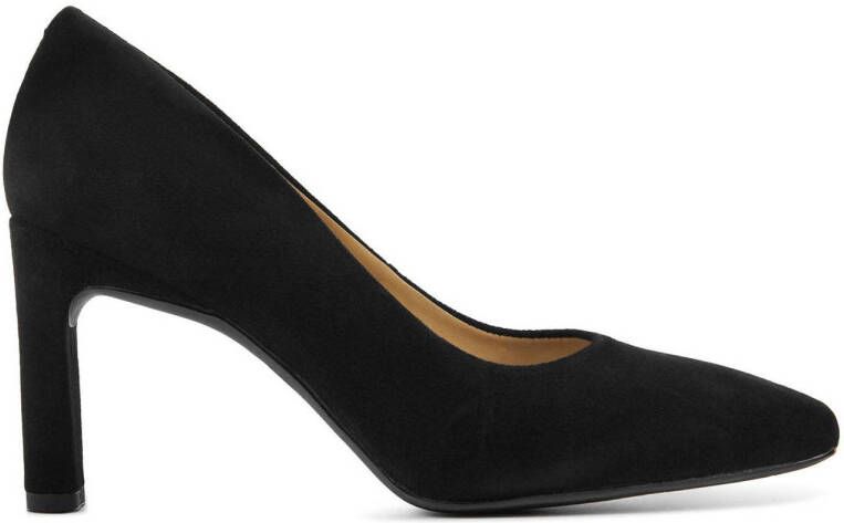 Unisa Pumps Stiletto Dames Damesschoenen Suède Blokhak hoogte 8 cm Waba Zwart