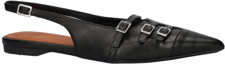 Vagabond Hermine leren slingback loafers zwart
