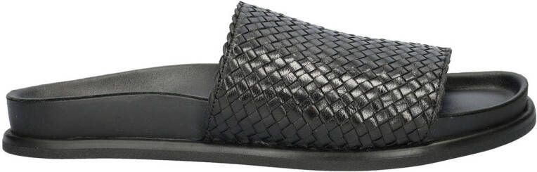 Vagabond leren slippers zwart