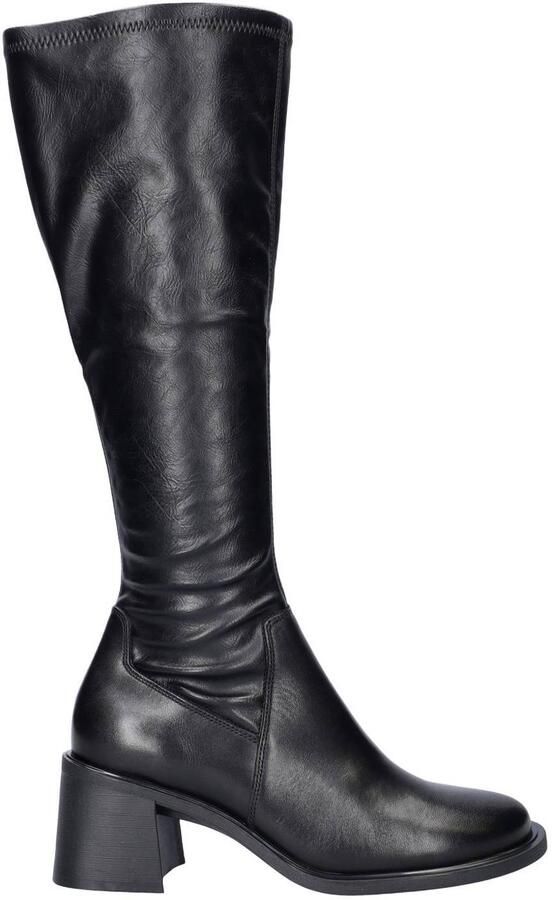 Vagabond leatherlook laarzen met blokhak zwart
