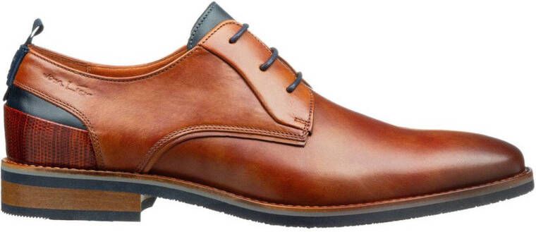 Van Lier Amalfi leren veterschoenen cognac