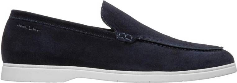 Van Lier Ascona suède loafers donkerblauw