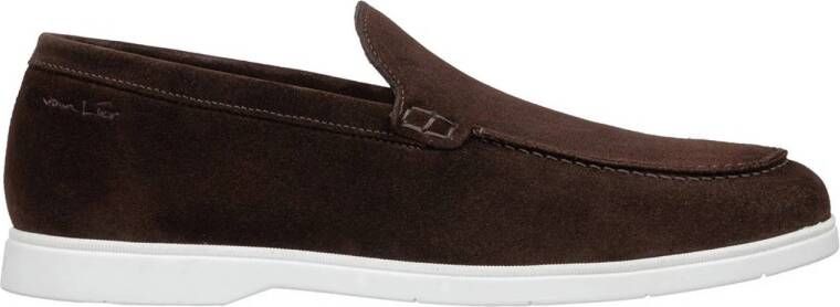 Van Lier Ascona suède loafers donkerbruin