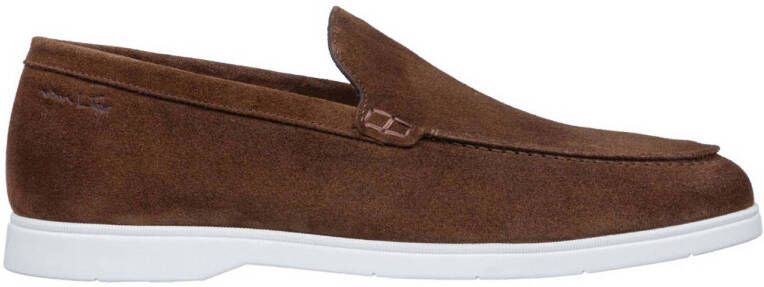 Van Lier Ascona suède loafers roest cognac