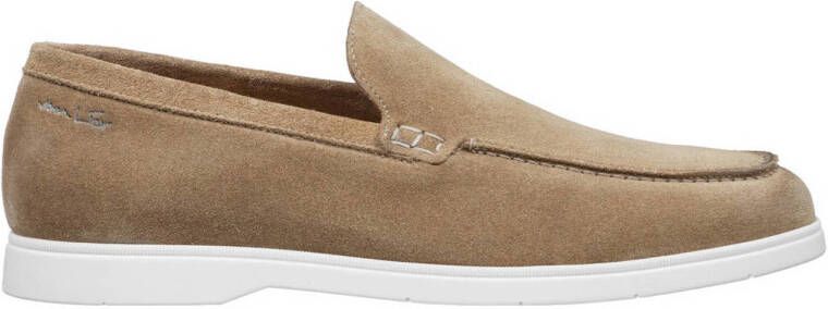 Van Lier Ascona suède loafers zand