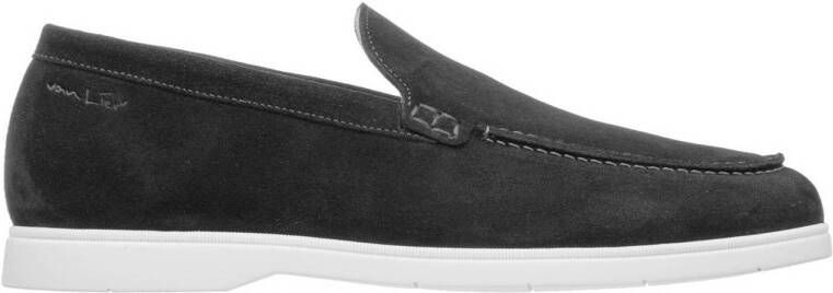 Van Lier Ascona suède loafers zwart