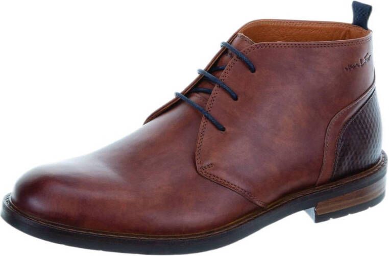 VANLIER Heren Veterschoenen Boston Cognac Bruin