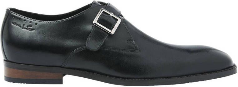 Van Lier Bregenz leren gespschoenen zwart