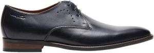 Van Lier Carvalho leren veterschoenen donkerblauw