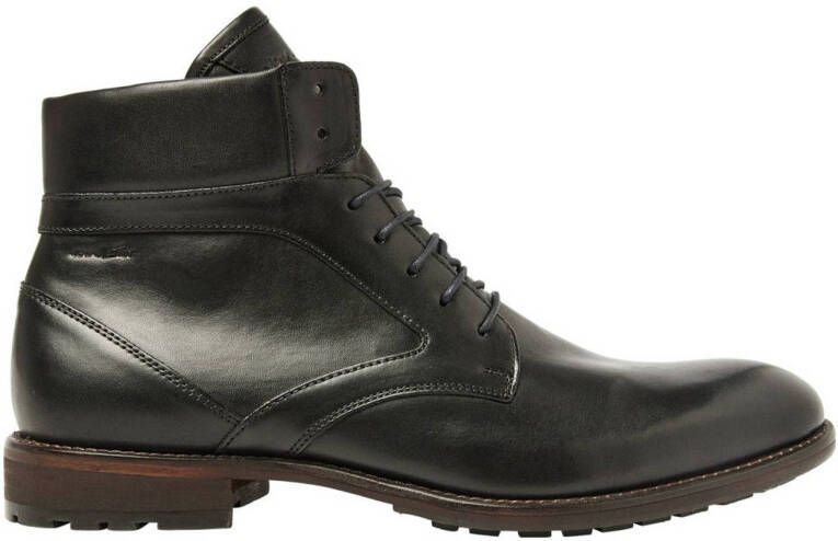 Van Lier Henry leren veterboots zwart