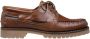 Van Lier leren bootschoenen bruin cognac - Thumbnail 1