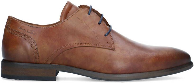 Van Lier leren veterschoenen cognac