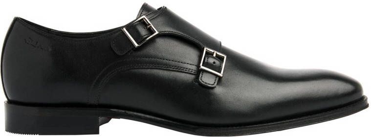 Van Lier Madison leren gespschoenen zwart