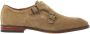 Van Lier Madison suède gespschoenen taupe - Thumbnail 1