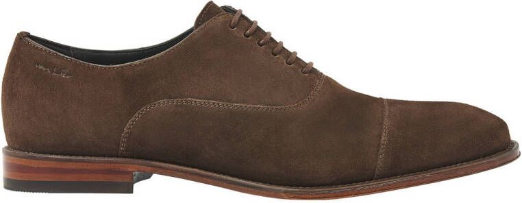 Van Lier Madison suède veterschoenen bruin