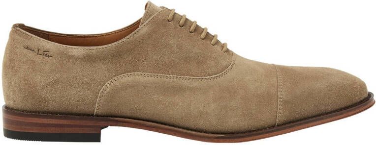 Van Lier Madison suède veterschoenen taupe