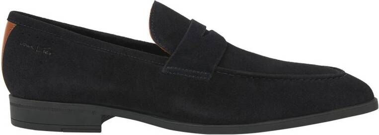Van Lier Portofino suède loafers donkerblauw