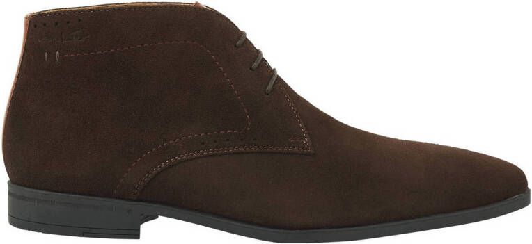 Van Lier Portofino suède veterschoenen bruin