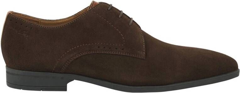 Van Lier Portofino suède veterschoenen bruin