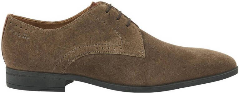 Van Lier Portofino suède veterschoenen taupe