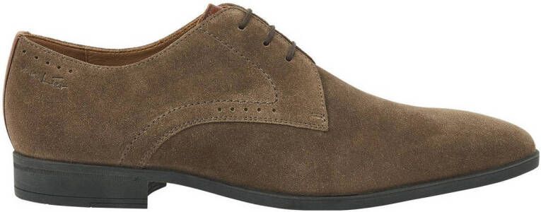 Van Lier Portofino suède veterschoenen taupe