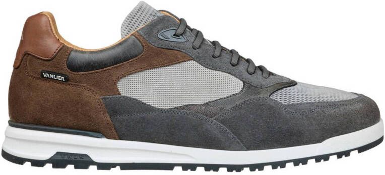 Van Lier Ravello leren sneakers grijs