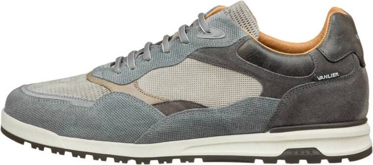 Van Lier Ravello leren sneakers grijsblauw