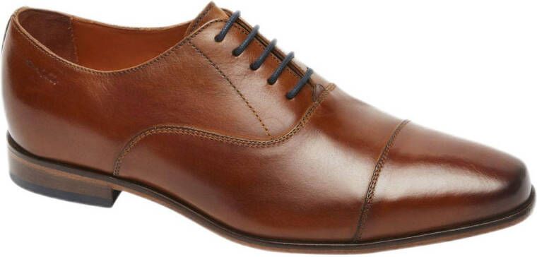 Van Lier Rhodes leren veterschoenen cognac - Schoenen.nl