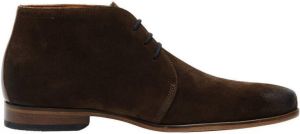 Van Lier Rhodes suède veterschoenen bruin