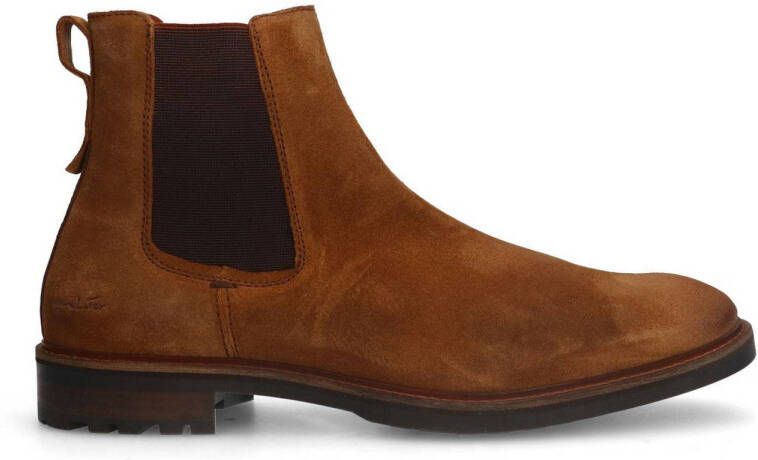 Van Lier Heren Cognac suède chelsea boots
