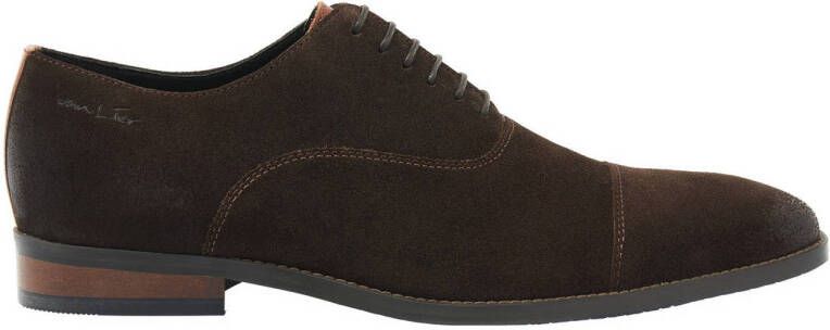 Van Lier suède veterschoenen bruin