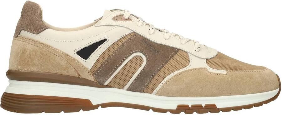 Van Lier Heren Taupe Veneto suède sneakers