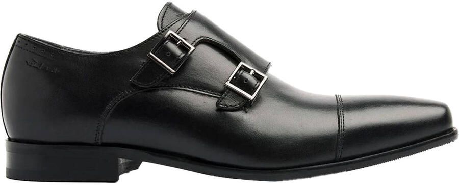 Van Lier leren gespschoenen zwart