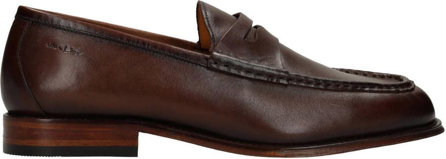 Van lier Bruine leren loafers