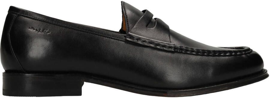 Van lier Zwarte leren loafers