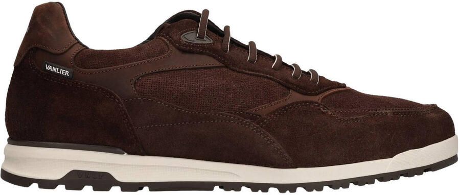 Van Lier Heren Donkerbruine suède sneakers