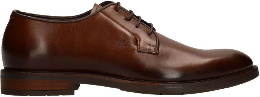 Van Lier Heren Donkerbruine leren veterschoenen