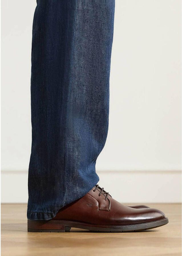 Van Lier Heren Donkerbruine Boston leren veterschoenen - Foto 2