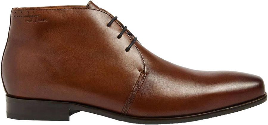 Van Lier leren veterschoenen cognac