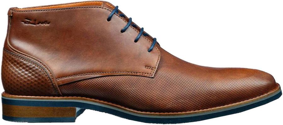Van Lier leren veterschoenen cognac