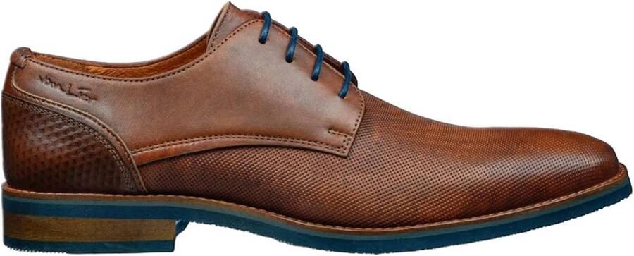 Van Lier leren veterschoenen cognac