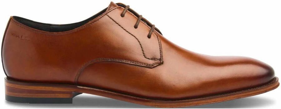 Van Lier leren veterschoenen cognac
