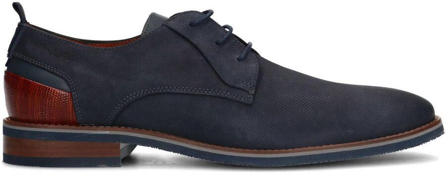 Van Lier Heren Blauwe Amalfi nubuck veterschoenen