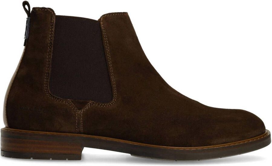 Van Lier Heren Donkerbruine suède chelsea boots