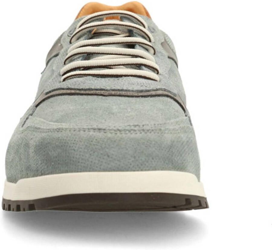 Van Lier Heren Grijze suède sneakers met leren details - Foto 2